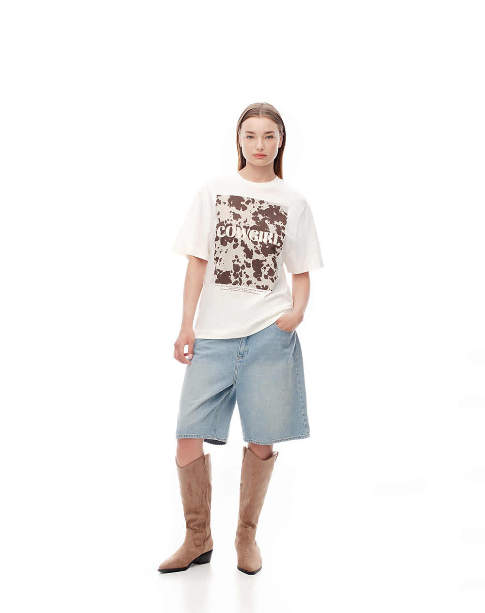 Camiseta relaxed fit manga corta habana