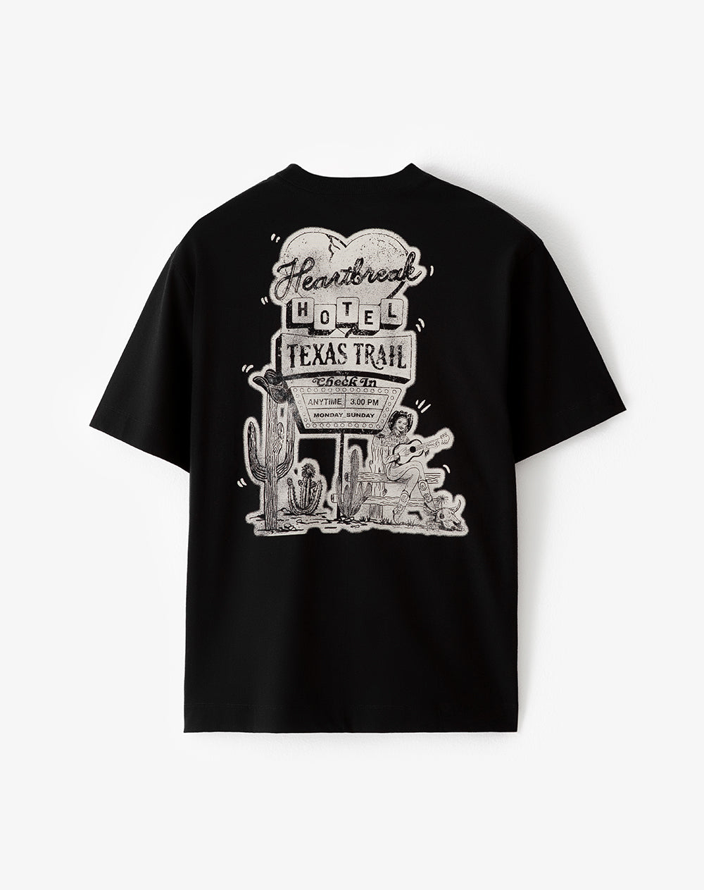 Camiseta relaxed fit manga corta negra