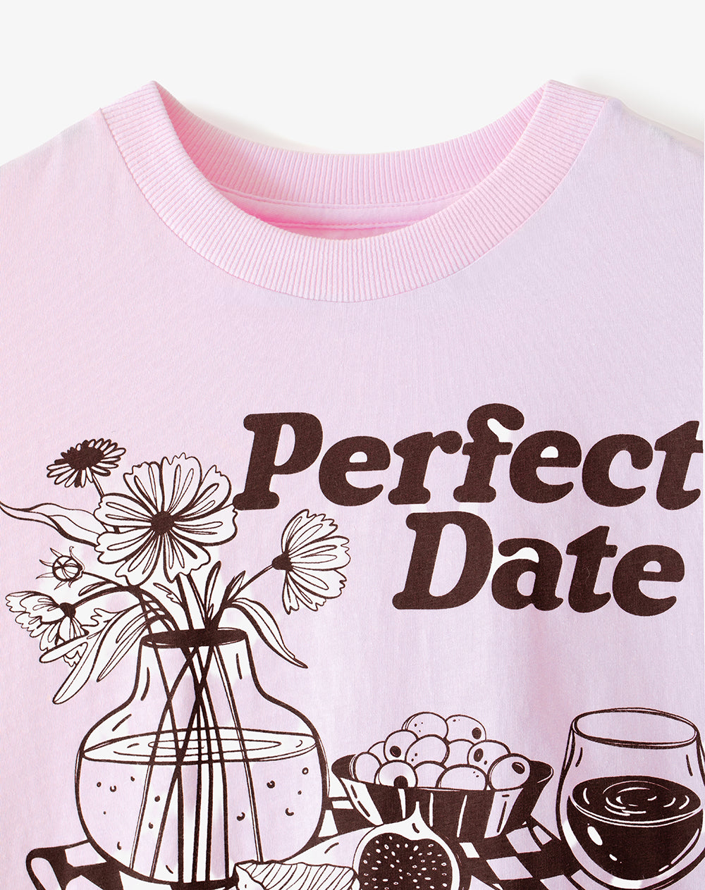 Camiseta oversize algodón rosa estampada mujer