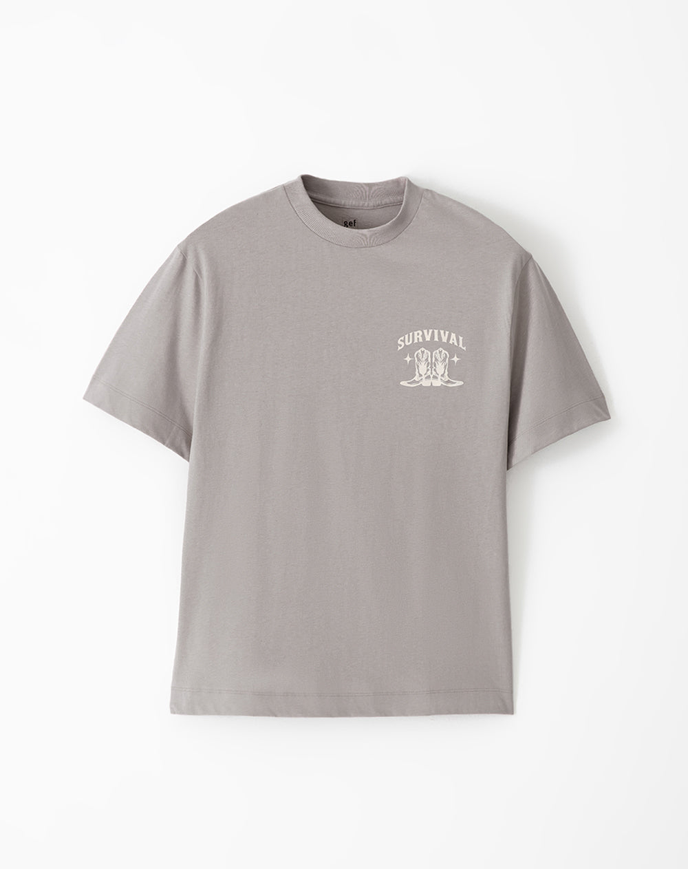 Camiseta relaxed fit manga corta taupe