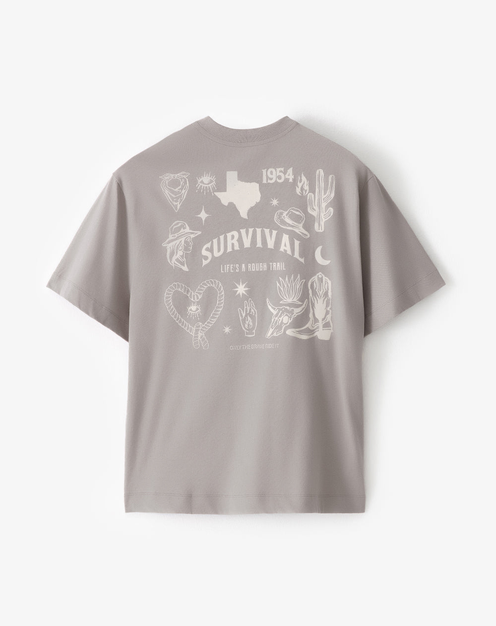 Camiseta relaxed fit manga corta taupe