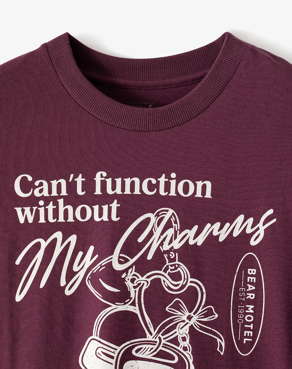 Camiseta oversize algodón vino tinto mujer