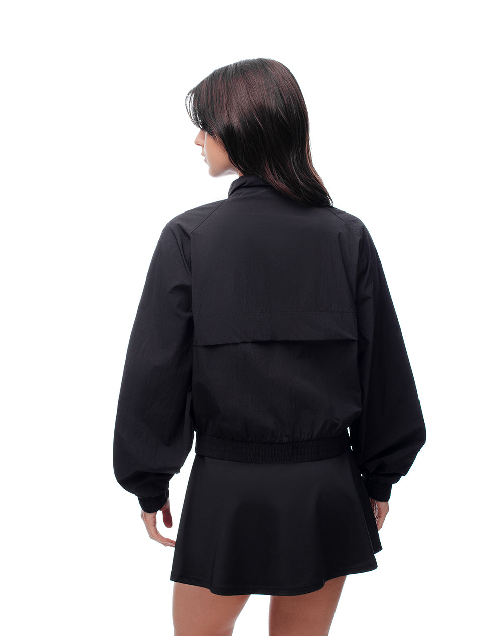 Chaqueta rompevientos negra mujer