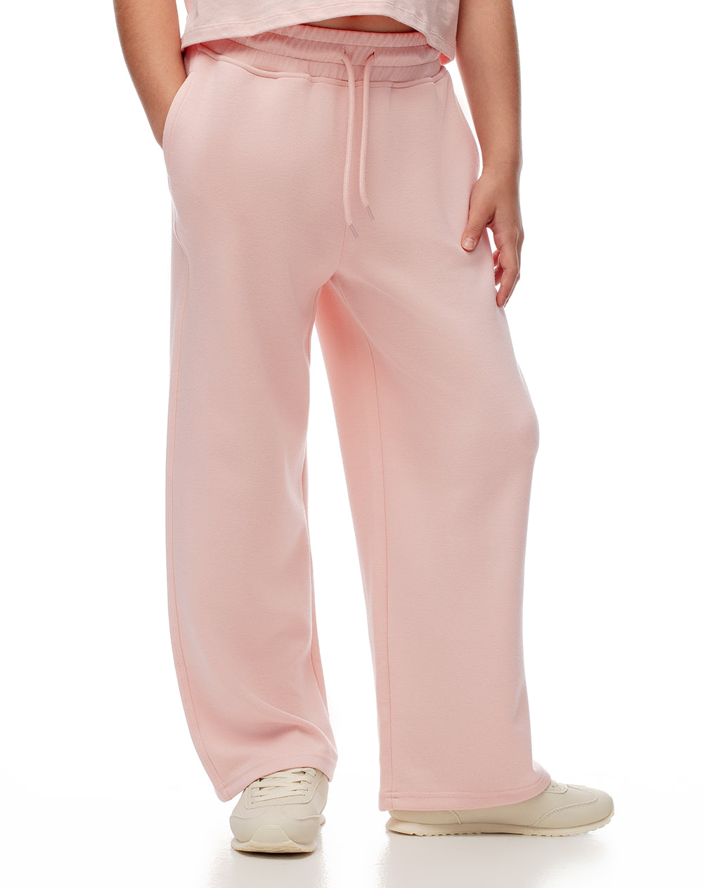 Pantalón tiro medio holgado rosado niña