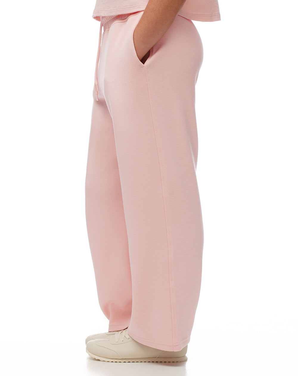 Pantalón tiro medio holgado rosado niña