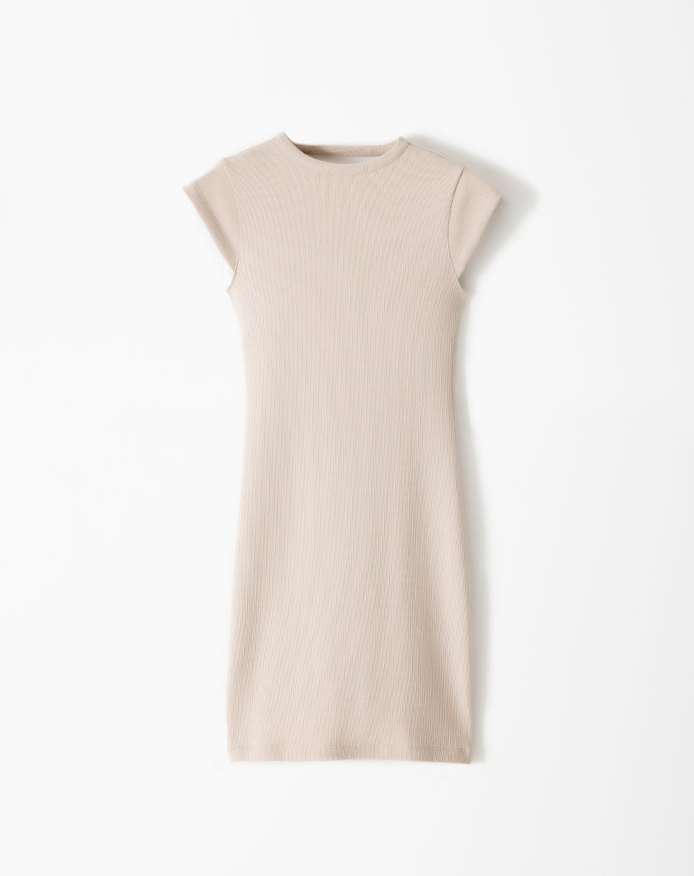 Vestido corto en rib arena