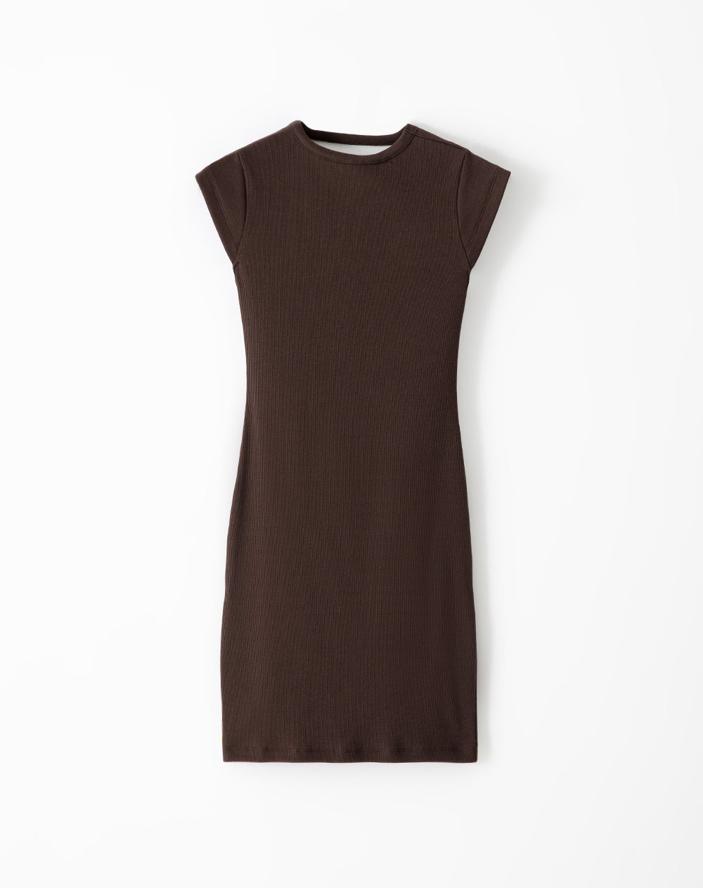 Vestido corto en rib chocolate