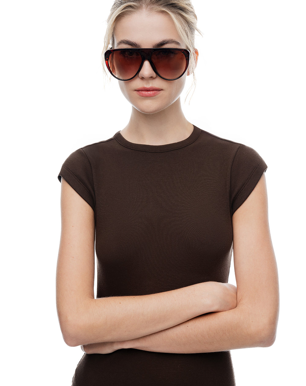 Vestido corto slim escote chocolate mujer