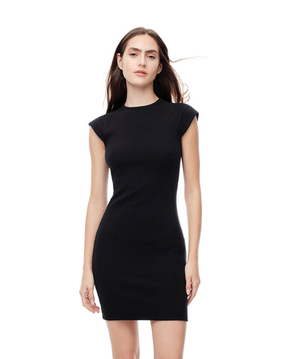 Vestido corto en rib negro