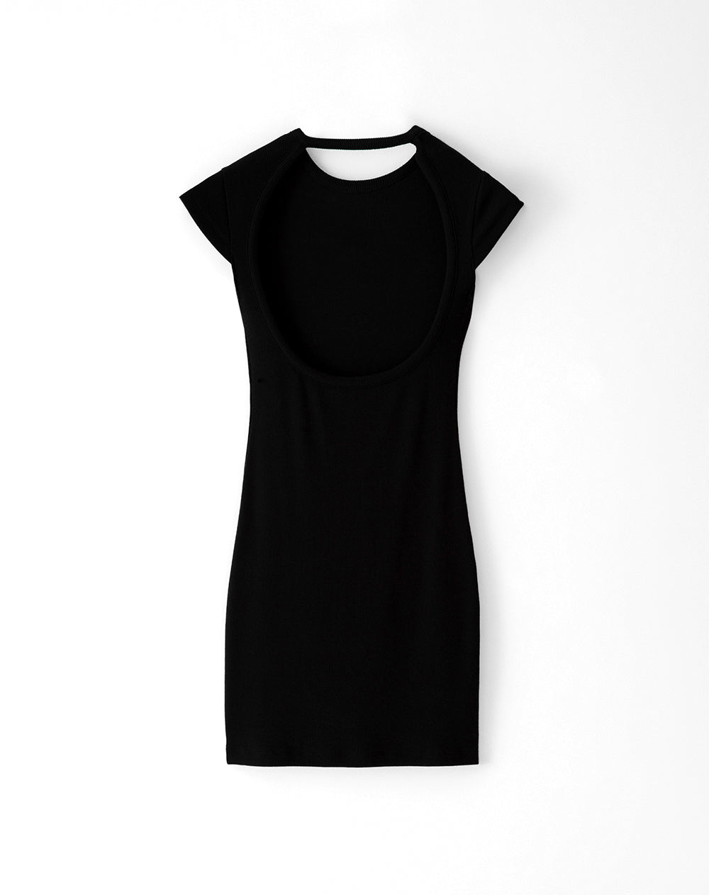 Vestido corto en rib negro