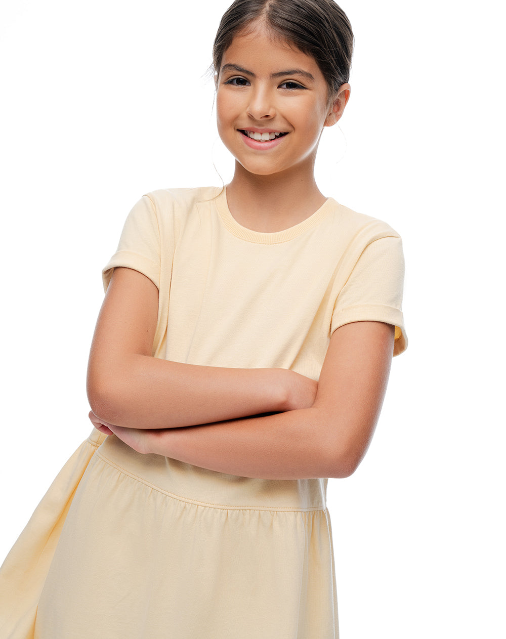 Vestido corto amarillo niña