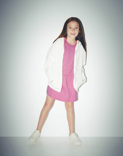 Vestido corto algodón rosa niña