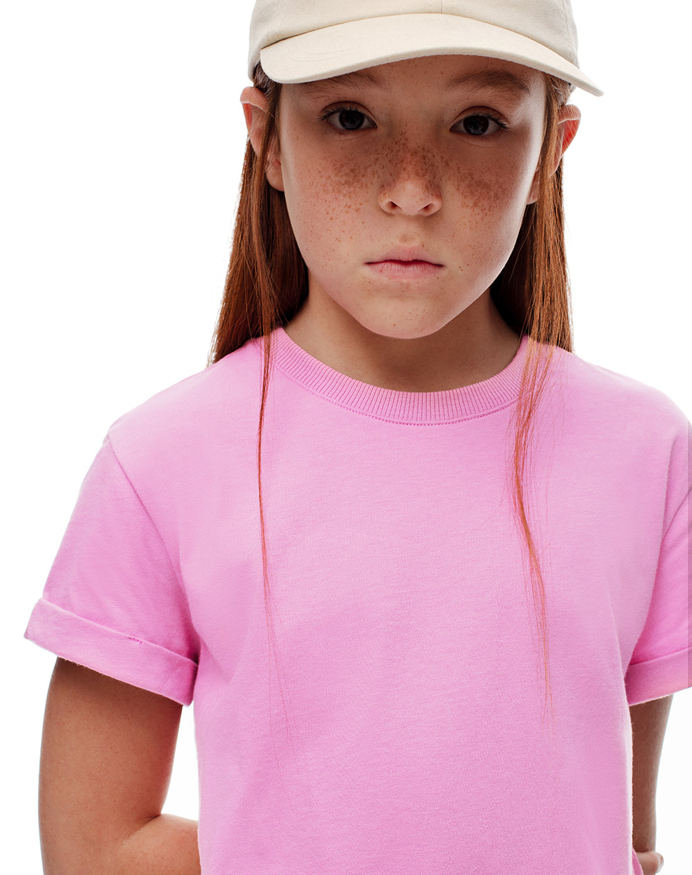 Vestido corto algodón rosa niña