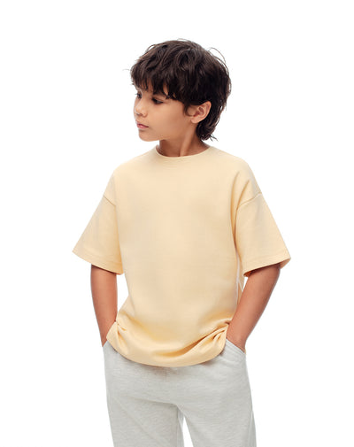 Camiseta regular algodón amarilla niño