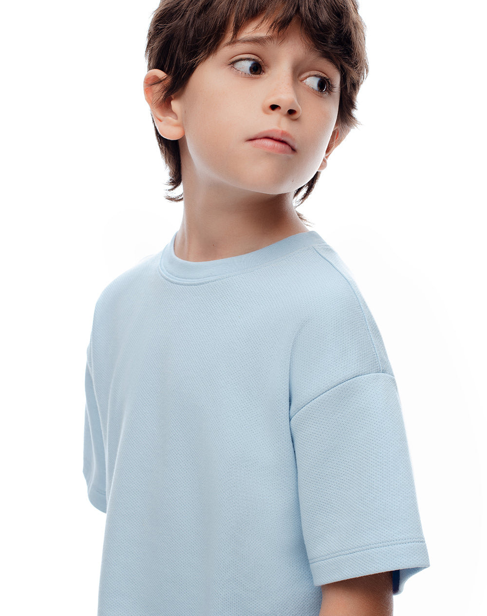 Camiseta regular algodón azul niño