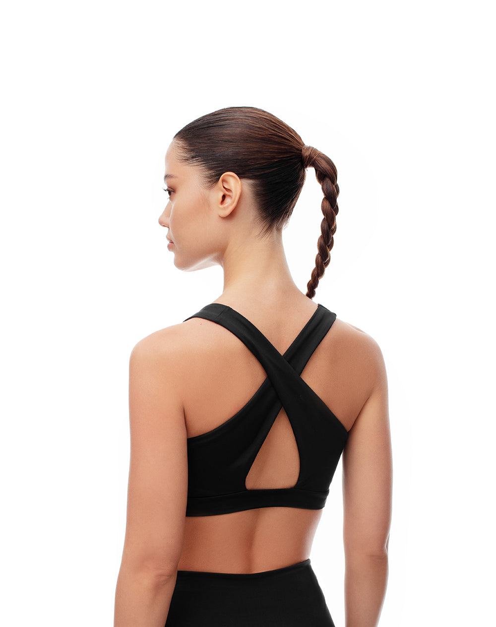 Top tiras anchas soporte medio negro