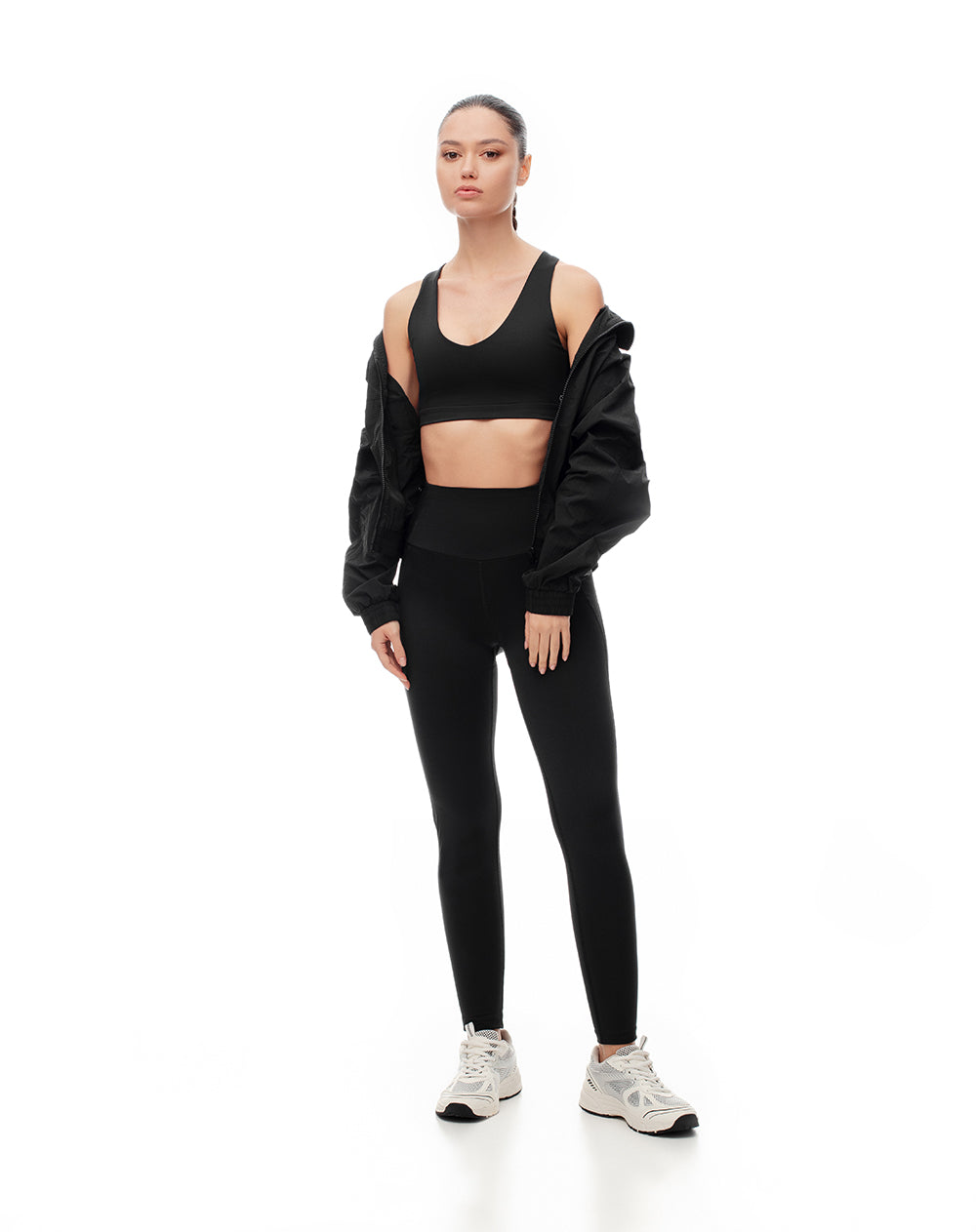 Top deportivo soporte medio negro