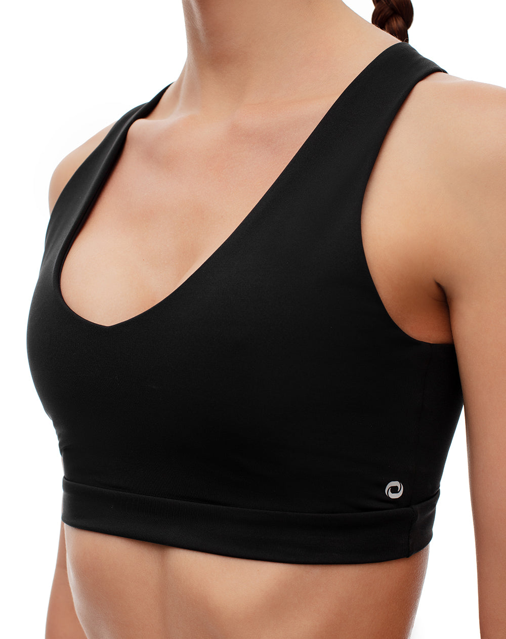 Top deportivo soporte medio negro