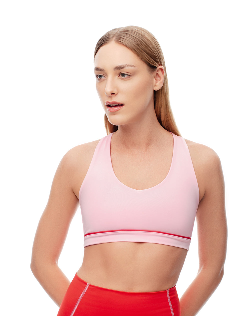 Top tiras anchas soporte medio rosado