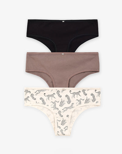 3 pantys boxer en punto tiro medio surtido