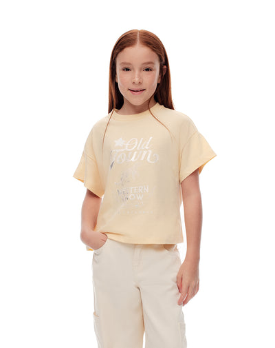 Camiseta relaxed fit manga corta amarilla