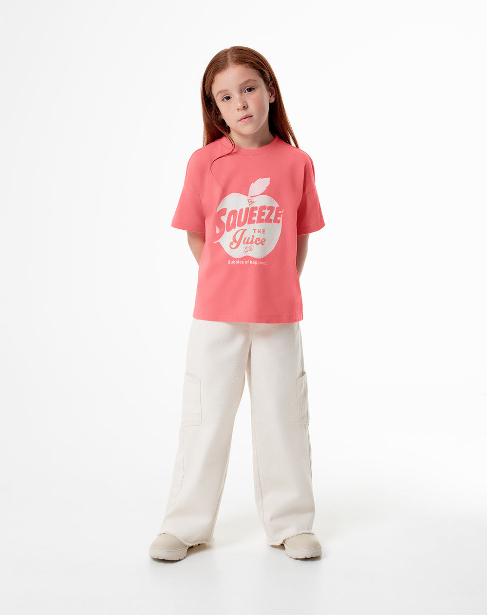 Camiseta regular fit manga corta coral