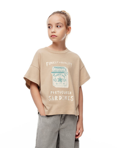 Camiseta regular fit manga corta habana