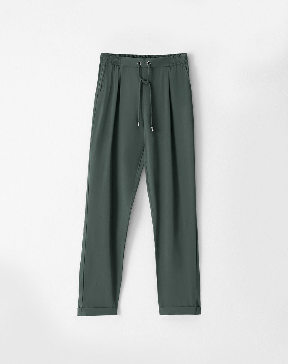 Pantalón regular fit tiro medio verde