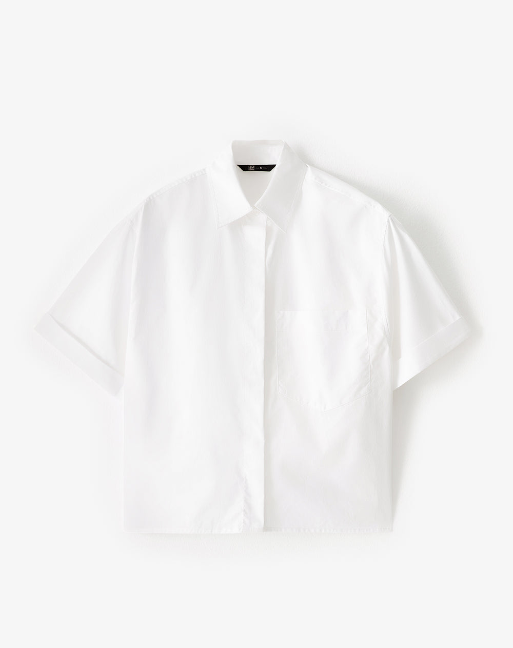 Camisa manga corta oversize algodón blanca mujer