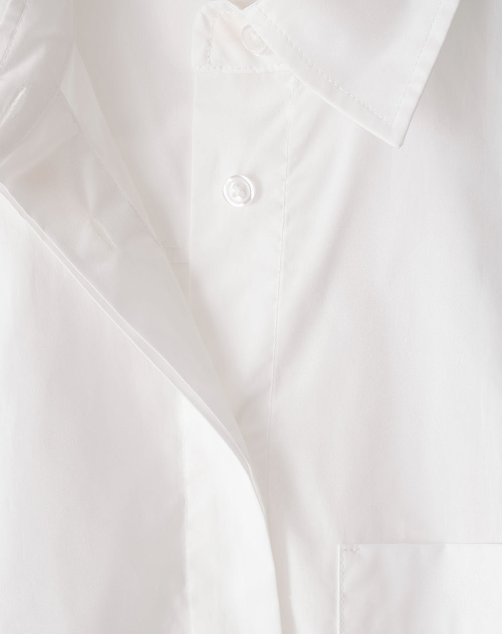 Camisa manga corta oversize algodón blanca mujer