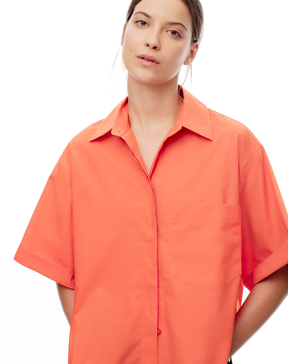 Camisa oversized fit naranja