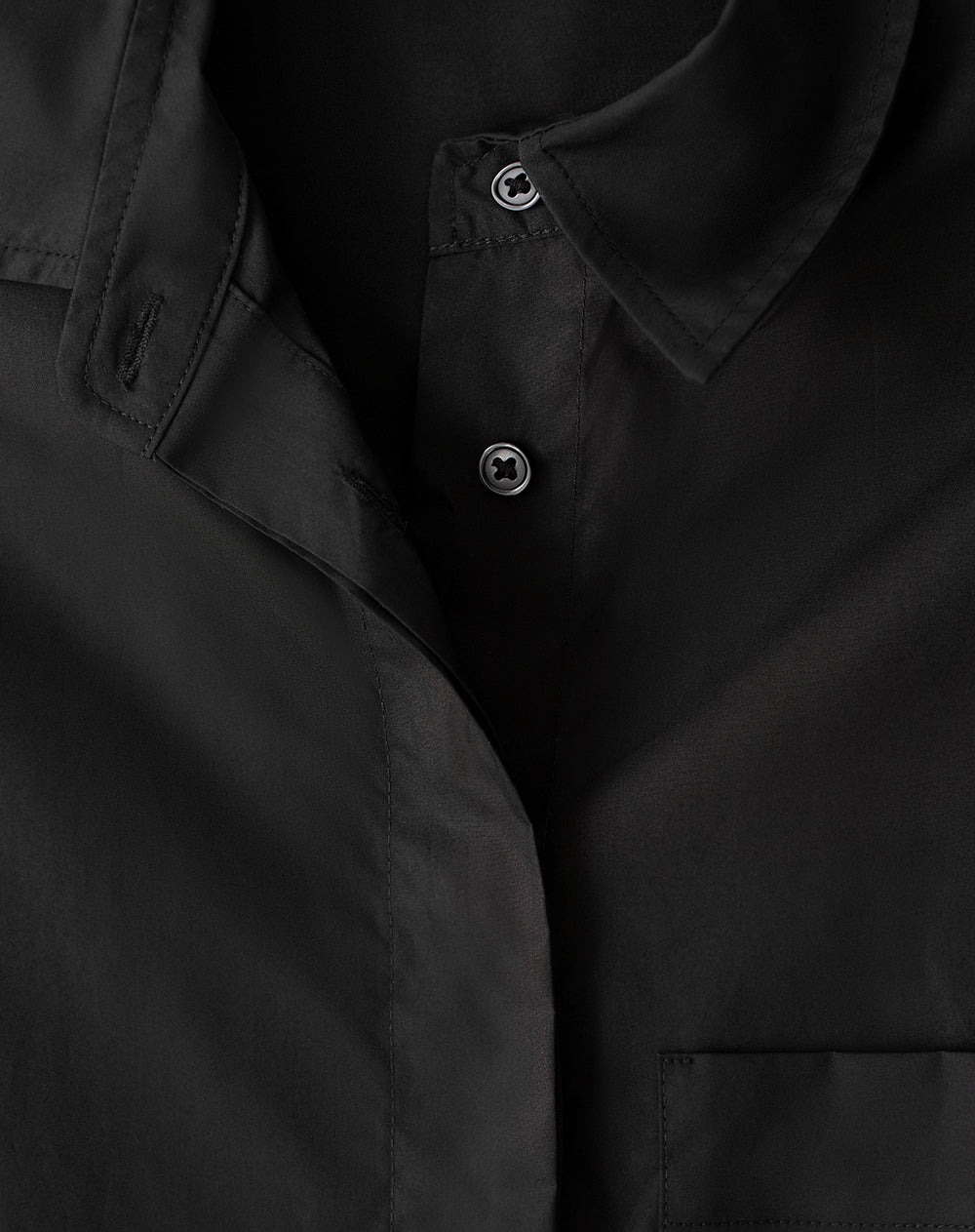 Camisa manga corta oversize algodón negra mujer