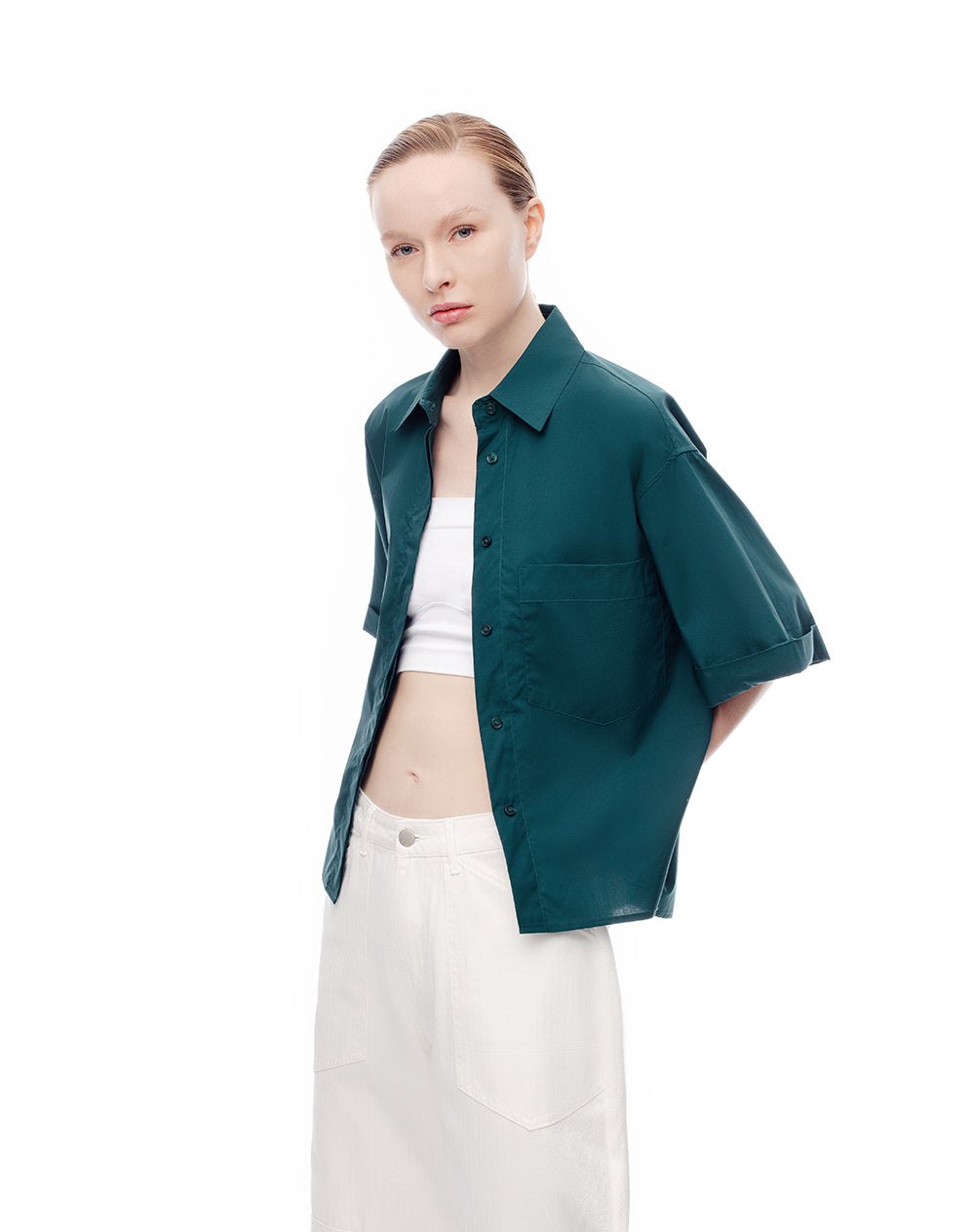 Camisa oversized fit verde