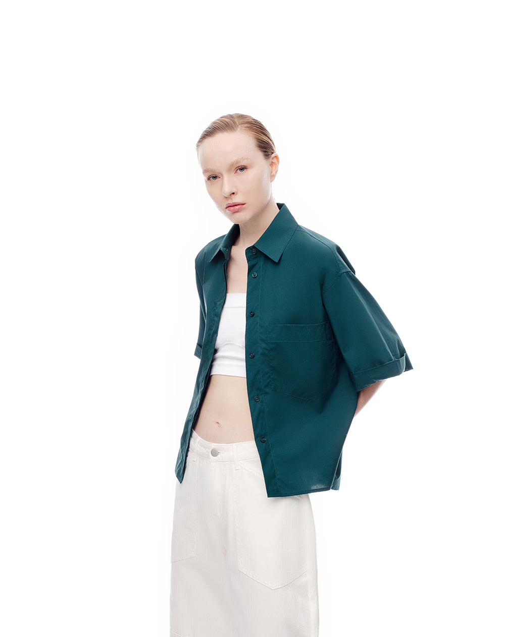 Camisa oversized fit verde
