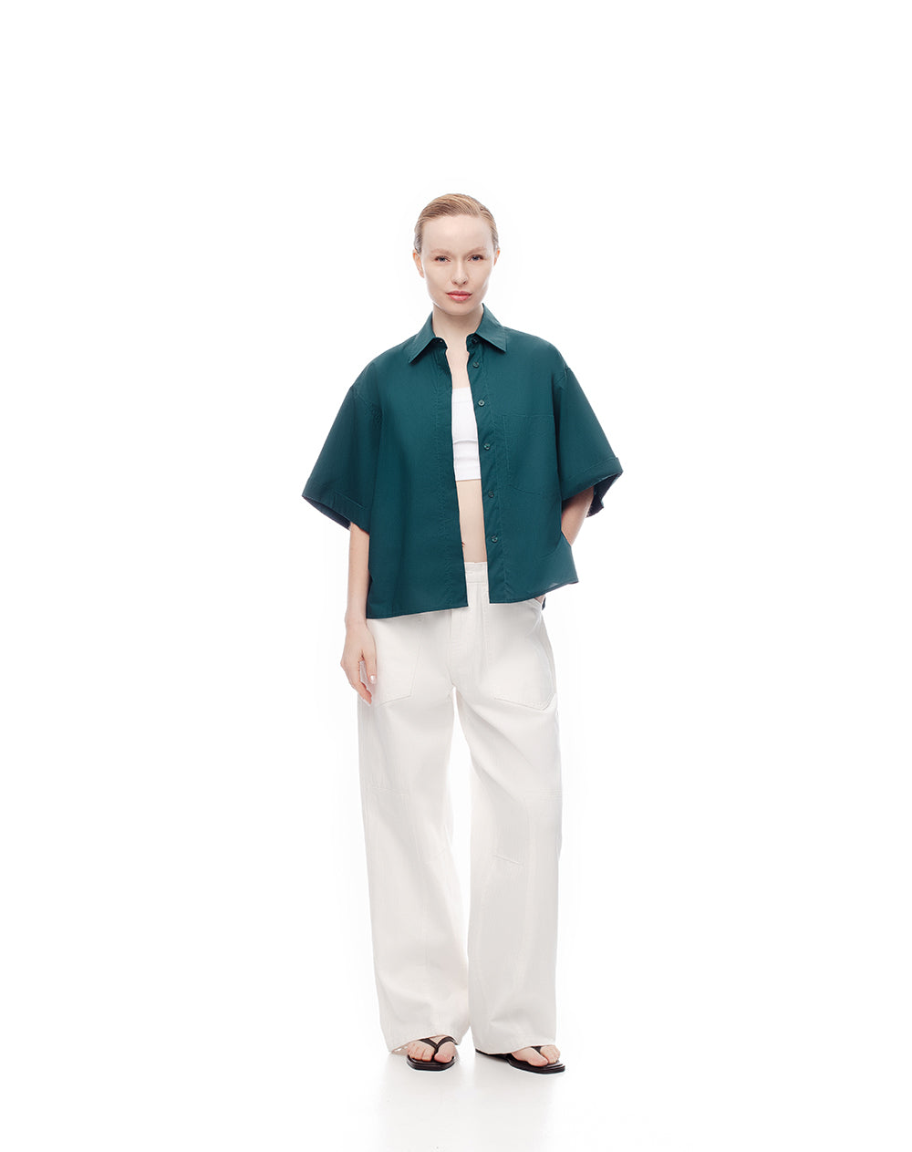 Camisa oversized fit verde