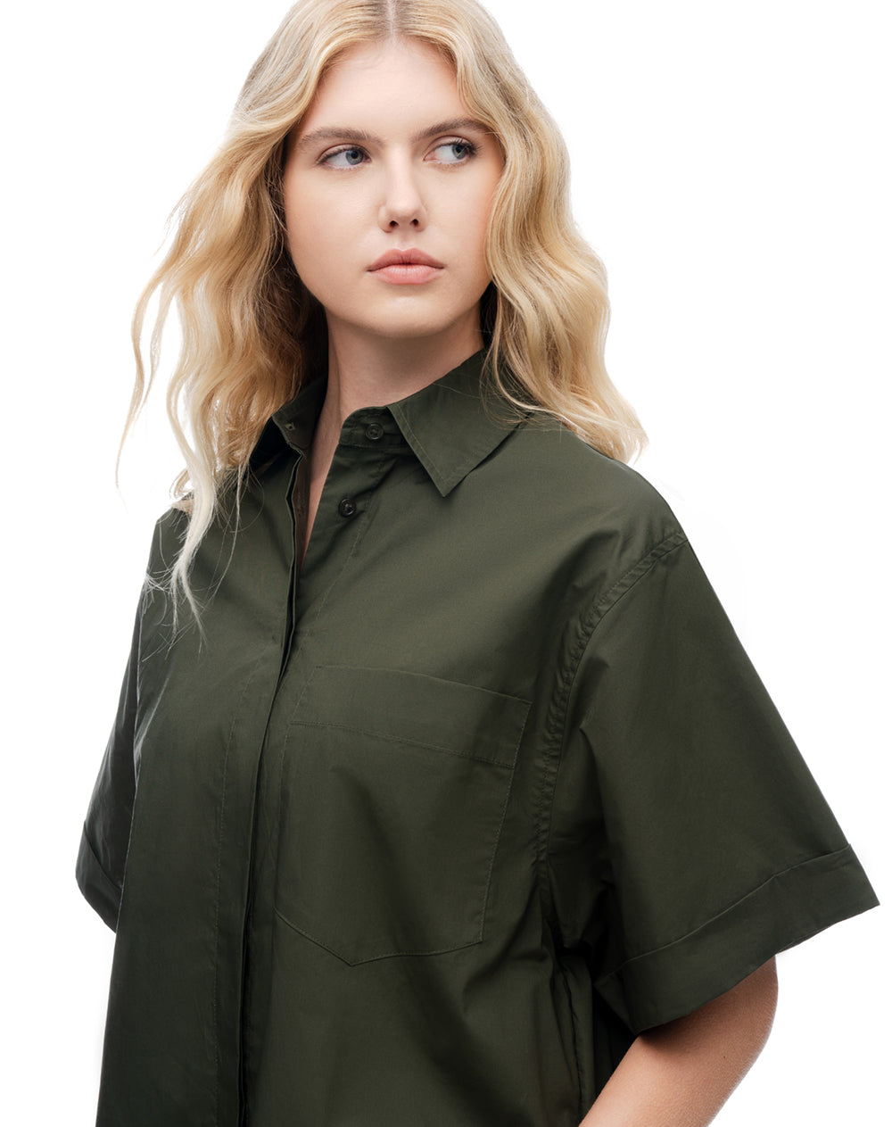 Camisa oversize verde mujer