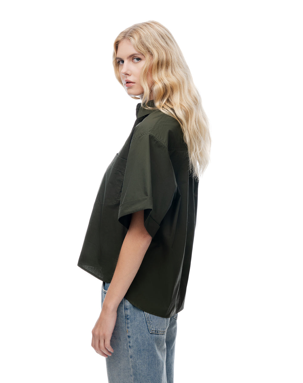 Camisa oversize verde mujer