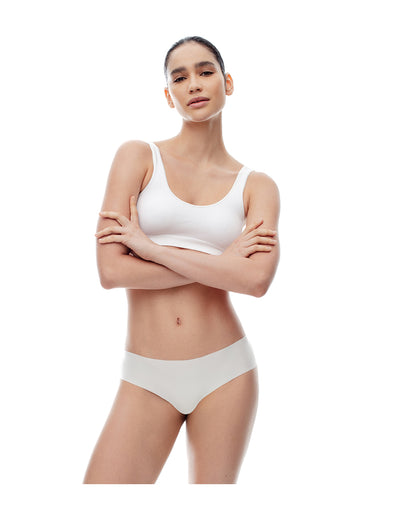 Panty Lepre  en punto tiro medio blanco