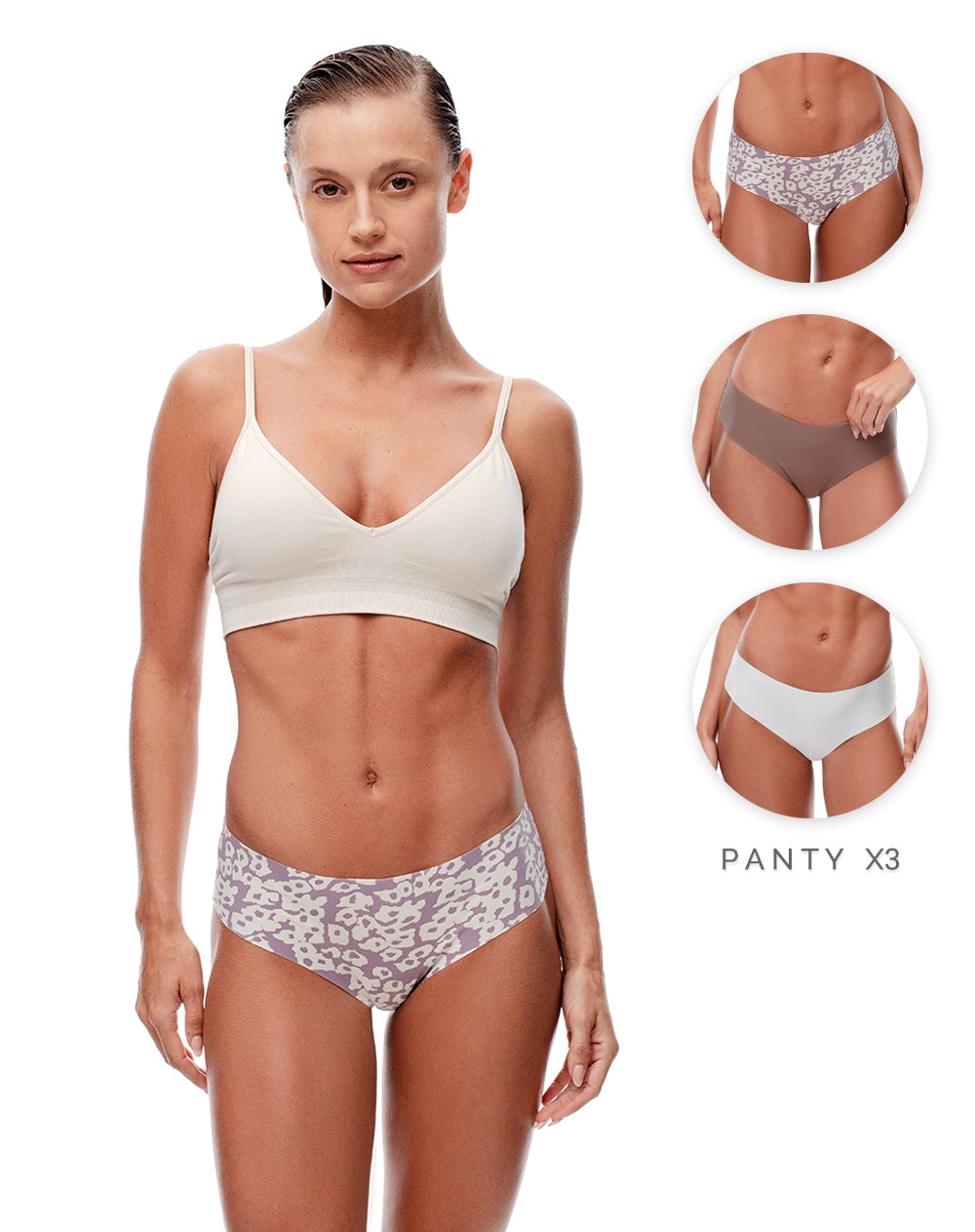 3 pantys boxer en punto tiro medio surtido
