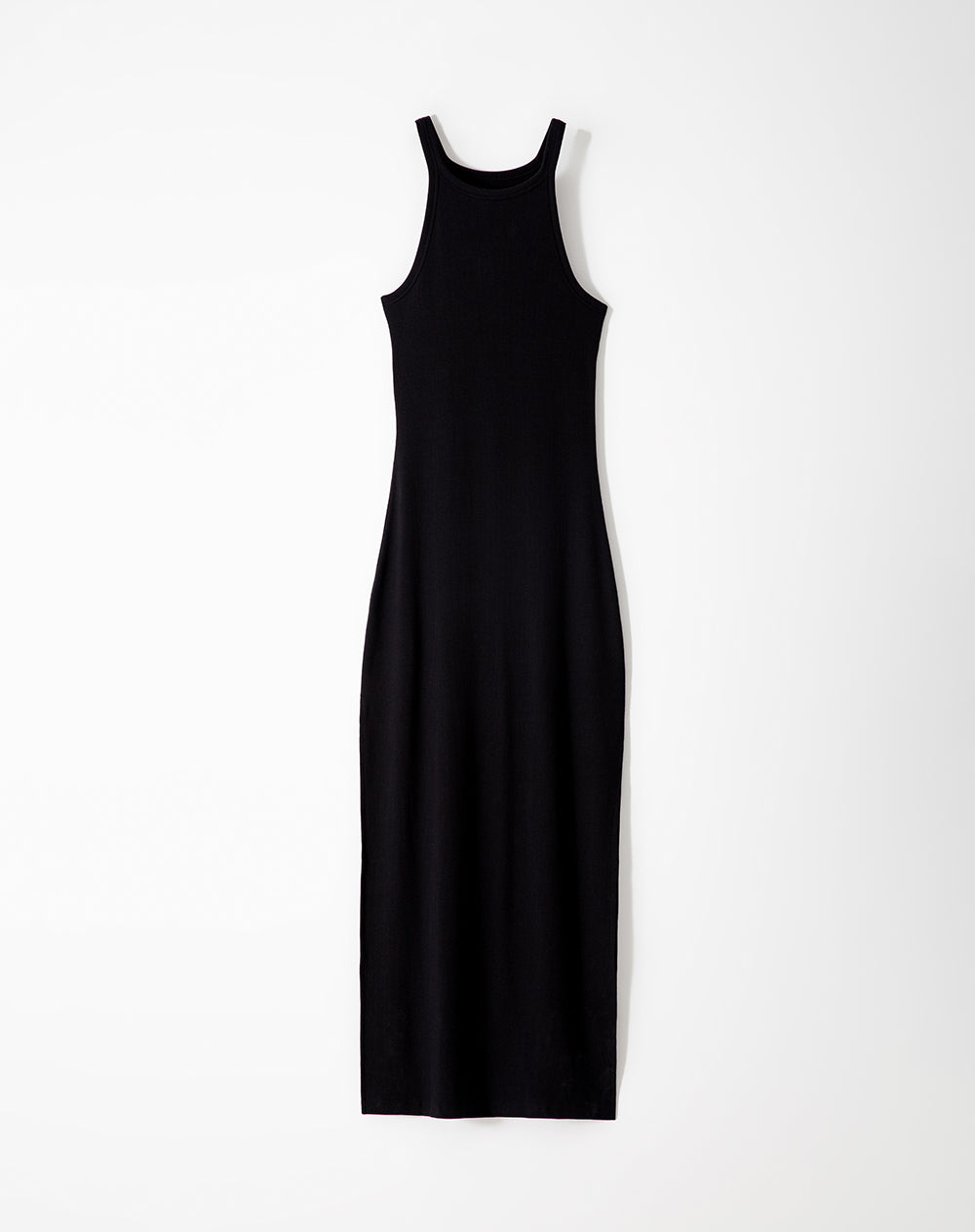 Vestido largo en rib negro