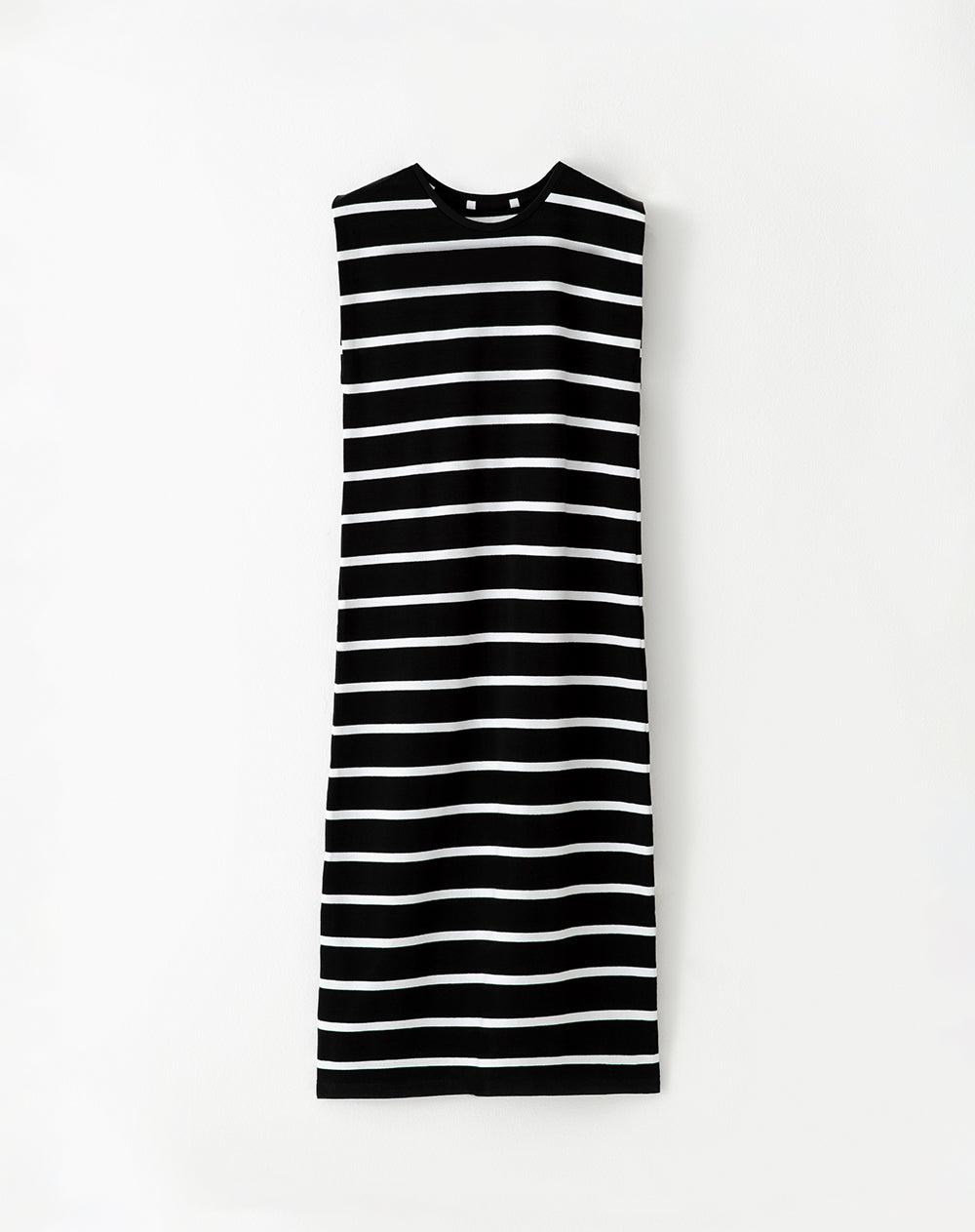 Vestido medio recto algodón rayas mujer