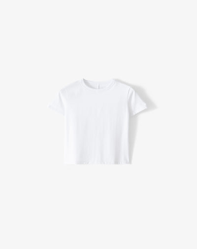 Camiseta regular manga corta blanca mujer