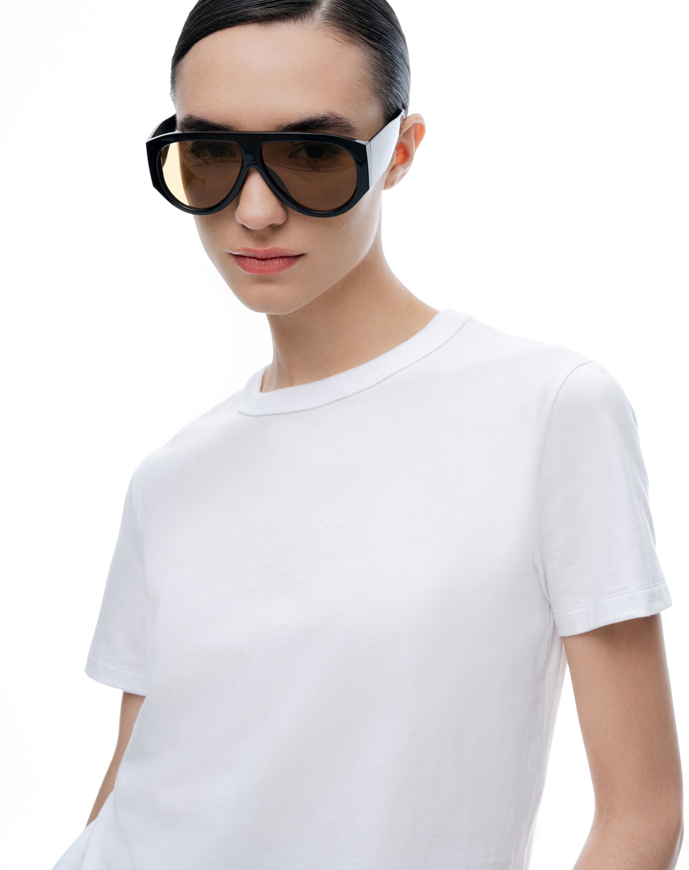 Camiseta manga corta regular blanca mujer