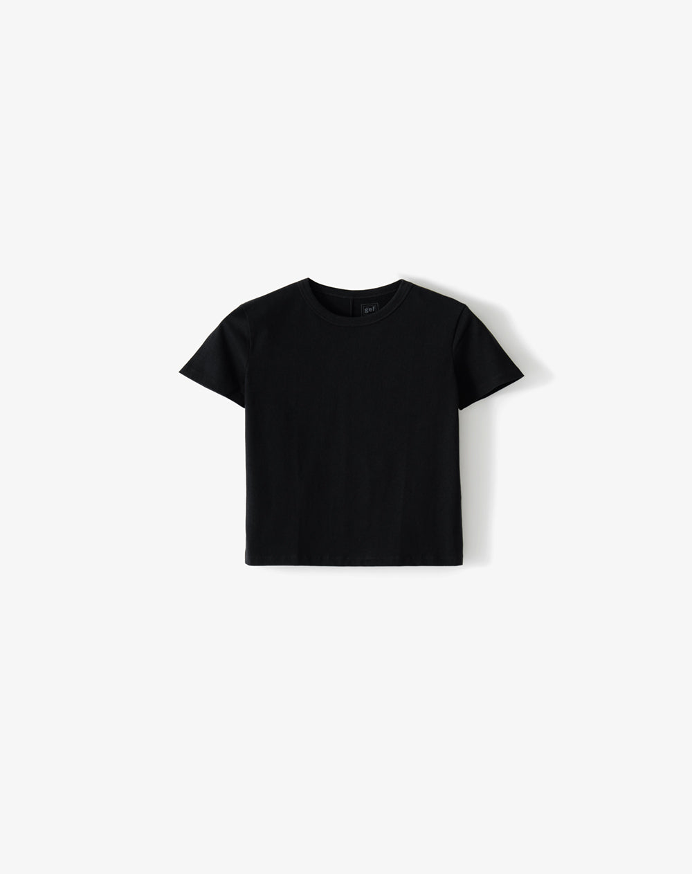 Camiseta regular manga corta negra mujer