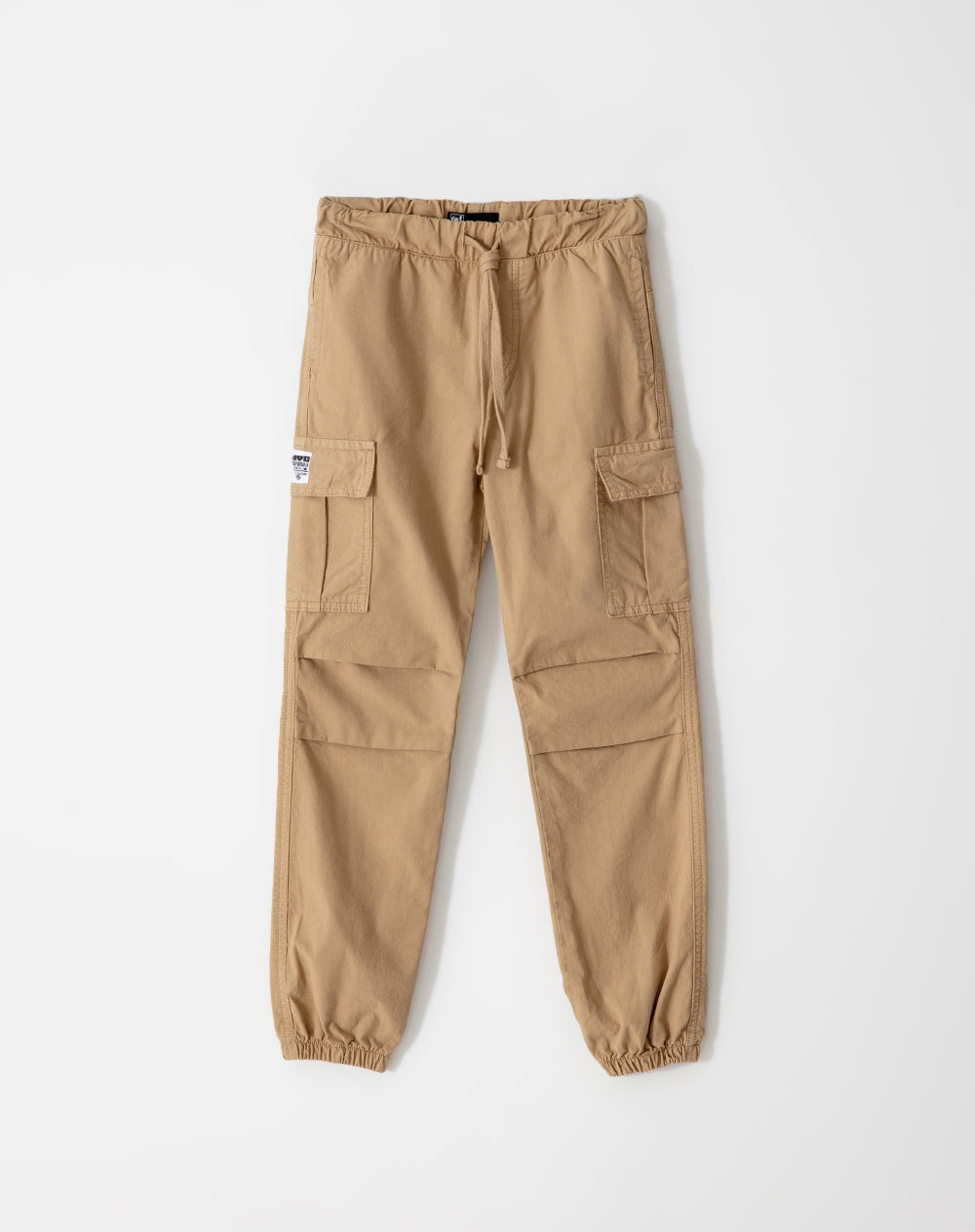 Jogger Lerem regular fit tiro medio en drill habano