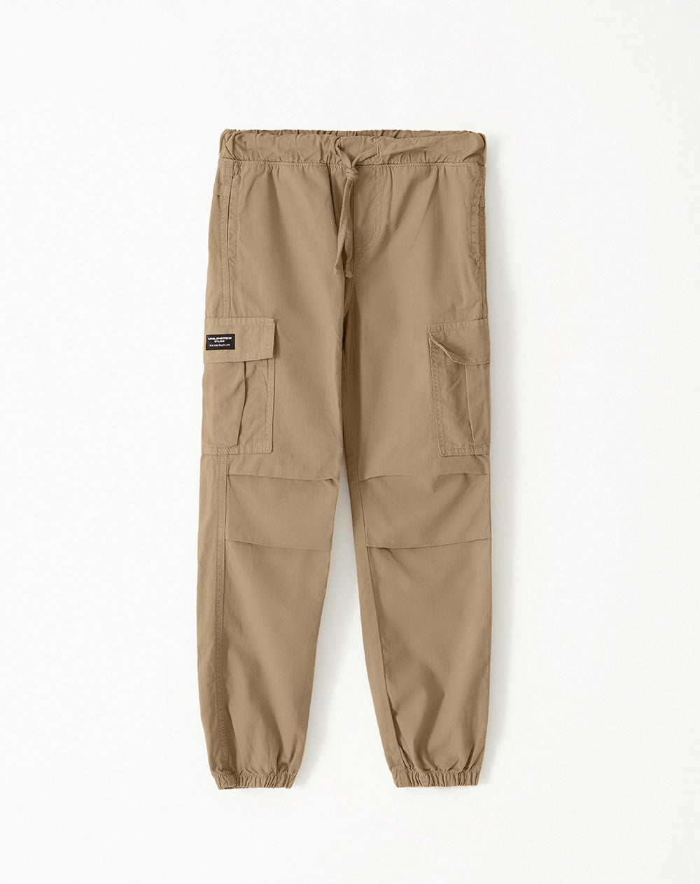 Jogger Lerem regular fit tiro medio en drill habano