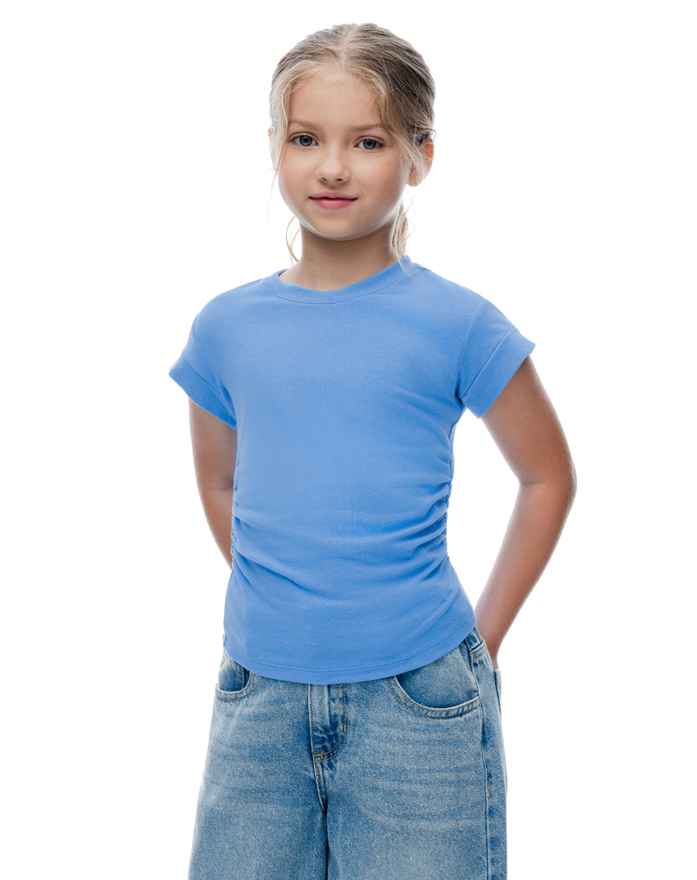 Camiseta ted manga corta azul niña