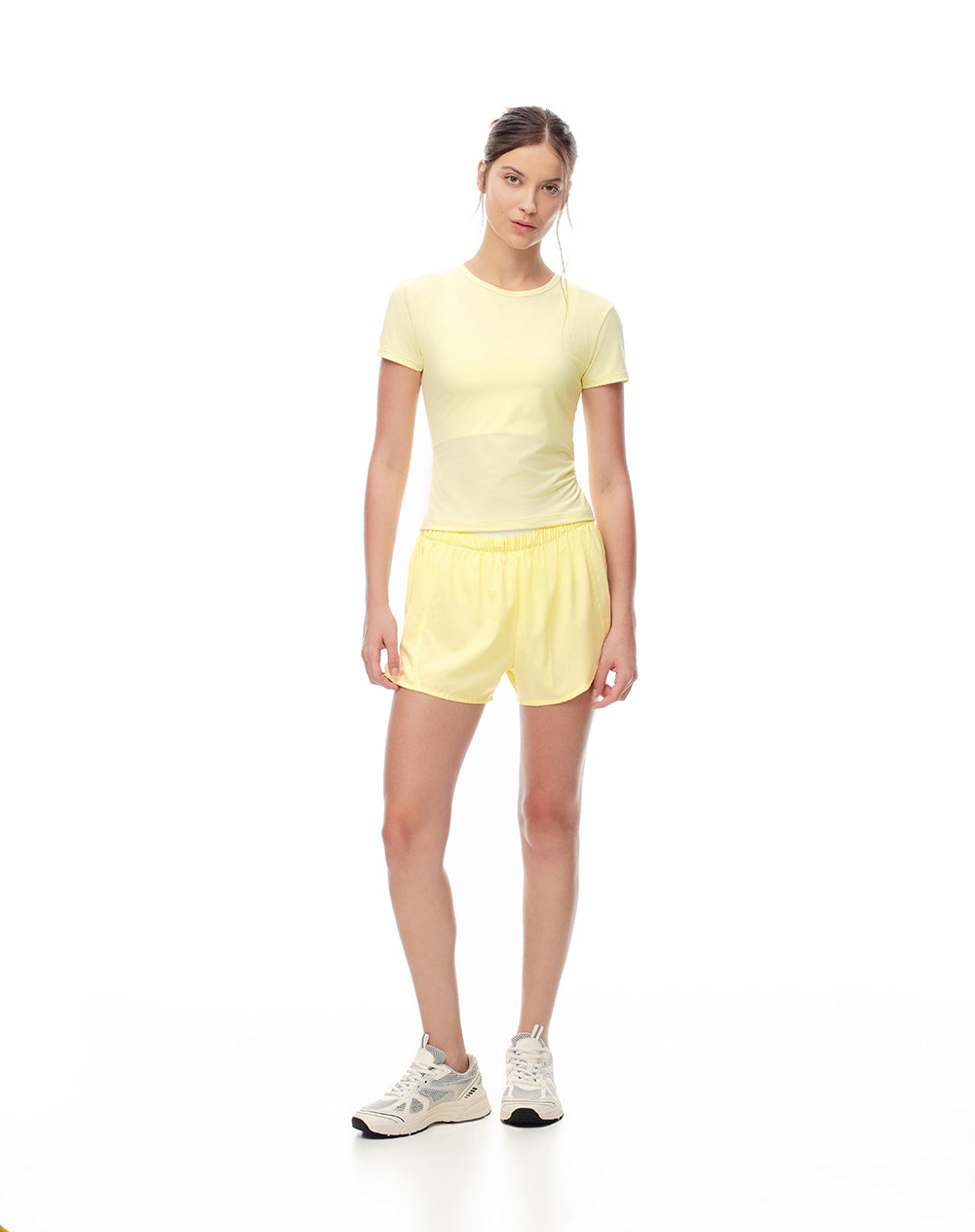 Camiseta deportiva secado rápido amarilla mujer