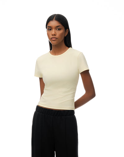 Camiseta deportiva secado rápido amarilla mujer