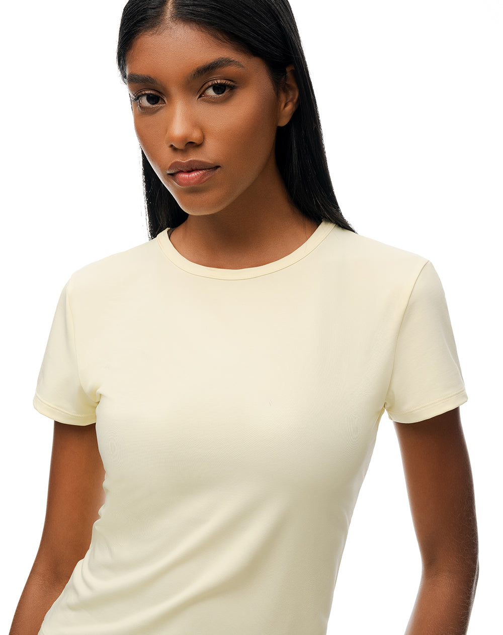 Camiseta deportiva secado rápido amarilla mujer